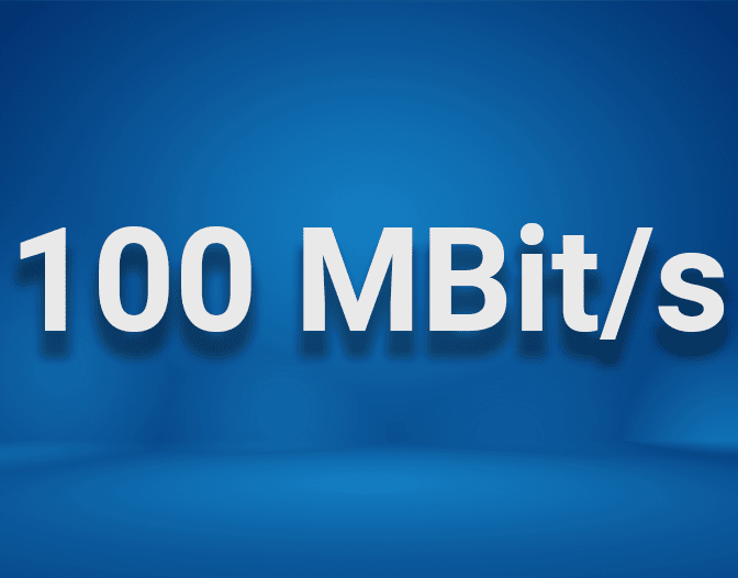 100 Mbit/s. 1&1 DSL za 0,00€ przez 9 miesięcy, od 10 miesiąca 44.99€ miesięcznie. Aktywacja 49,95€ jednorazowo.