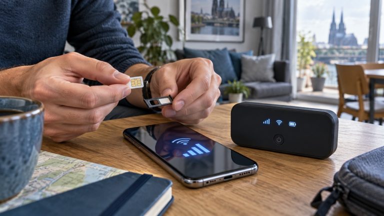 Karta SIM i router LTE używane do internetu na kartę w Niemczech